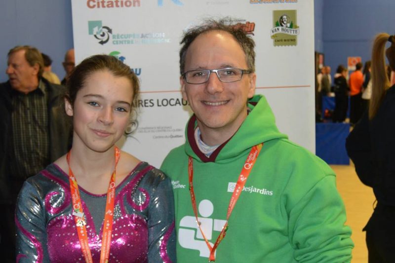 Audrey-Anne L’Heureux et son entraîneur, André Emond, aux Jeux du Québec de Drummondville.