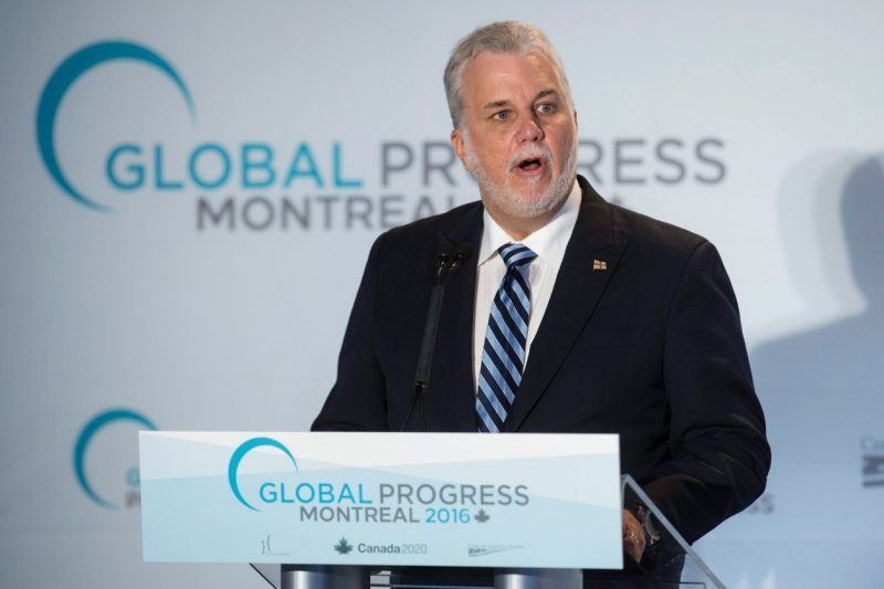 Le premier ministre Philippe Couillard a prononcé un discours lors de la conférence Global Progress.