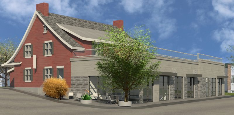 Voici le plan du projet de Rocky Vachon qui veut transformer une ancienne épicerie en restaurant.