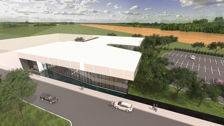 Plan extérieur de la future piscine projetée par la Ville de Belœil en septembre 2015.