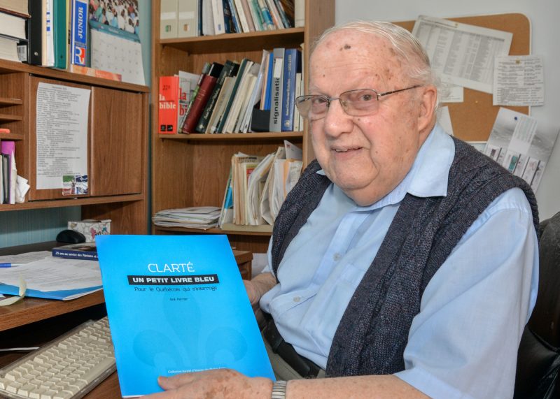 À 90 ans, Onil Perrier a décidé qu’il était temps de publier son «testament socio-politique».
Photo:François Larivière