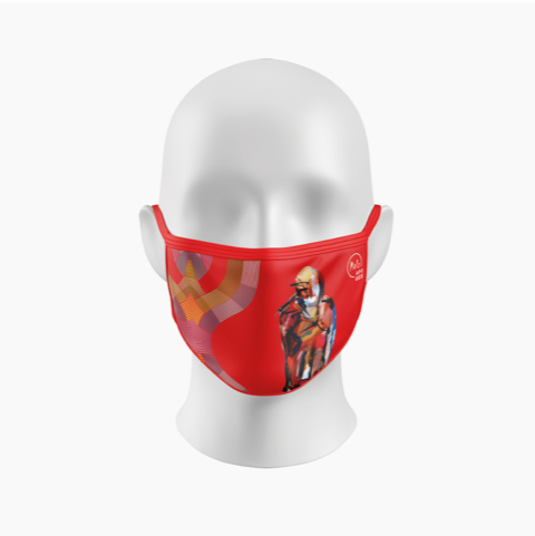 Dans le contexte de la COVID-19, l’art sportif de France Malo se retrouve bien en évidence sur les masques de la collection Apogee-Malo, dont voici un des modèles. Photo gracieuseté