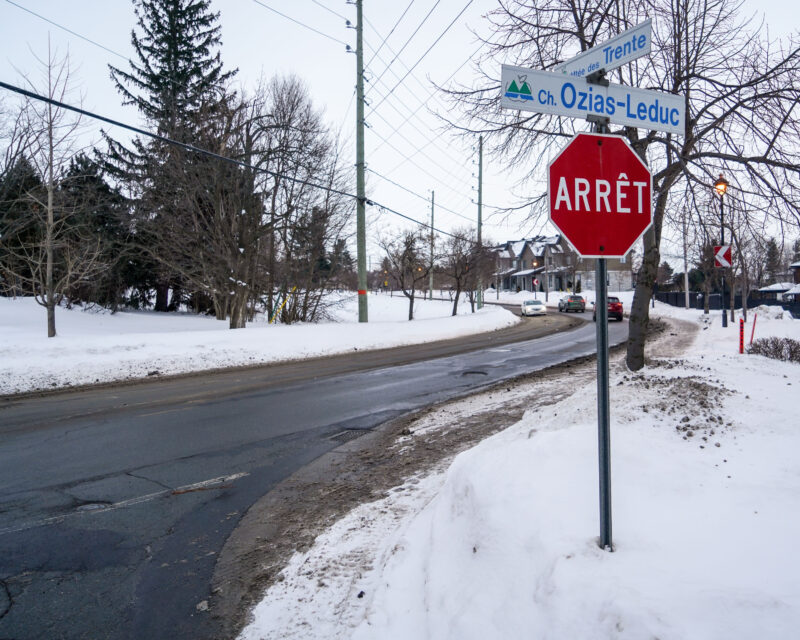 Les travaux sur Ozias-Leduc seront réalisés sur la portion du chemin située entre la montée des trente et la limite de Saint-Mathias-sur-Richelieu. Photo François Larivière | L’Œil Régional