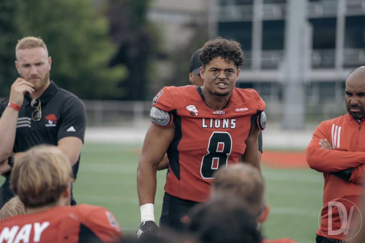 JJ Messier dans l’uniforme des Lions de l’Université York. Photo gracieuseté