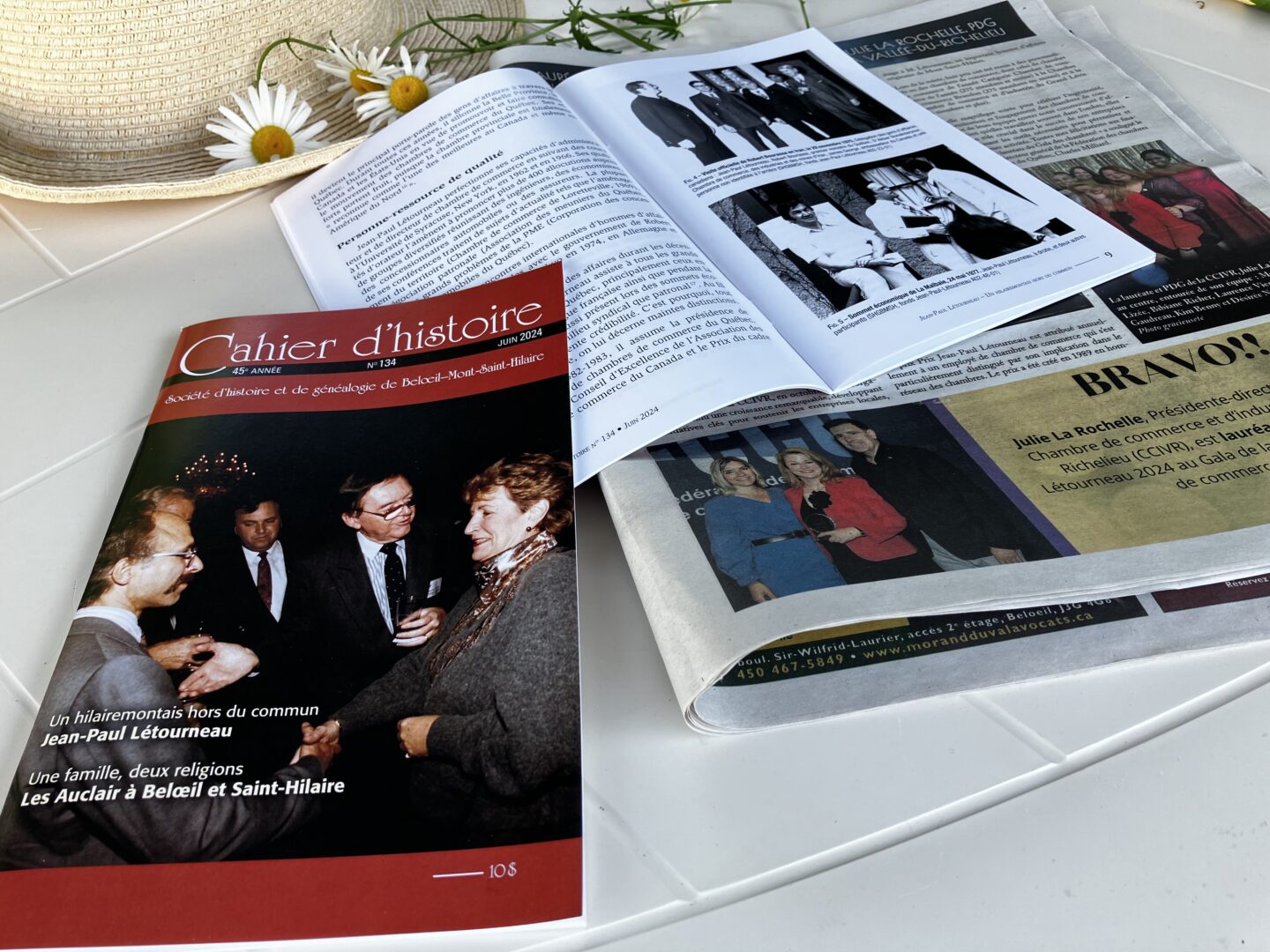 Le 134e Cahier d’histoire comprend un article sur Jean-Paul Létourneau, Hilairemontais et grand architecte du mouvement des chambres de commerce du Québec, et paraît au moment où la PDG de la Chambre de commerce et d’industrie de la Vallée du Richelieu, Julie LaRochelle, vient de remporter le prix Jean-Paul Létourneau. Photo gracieuseté