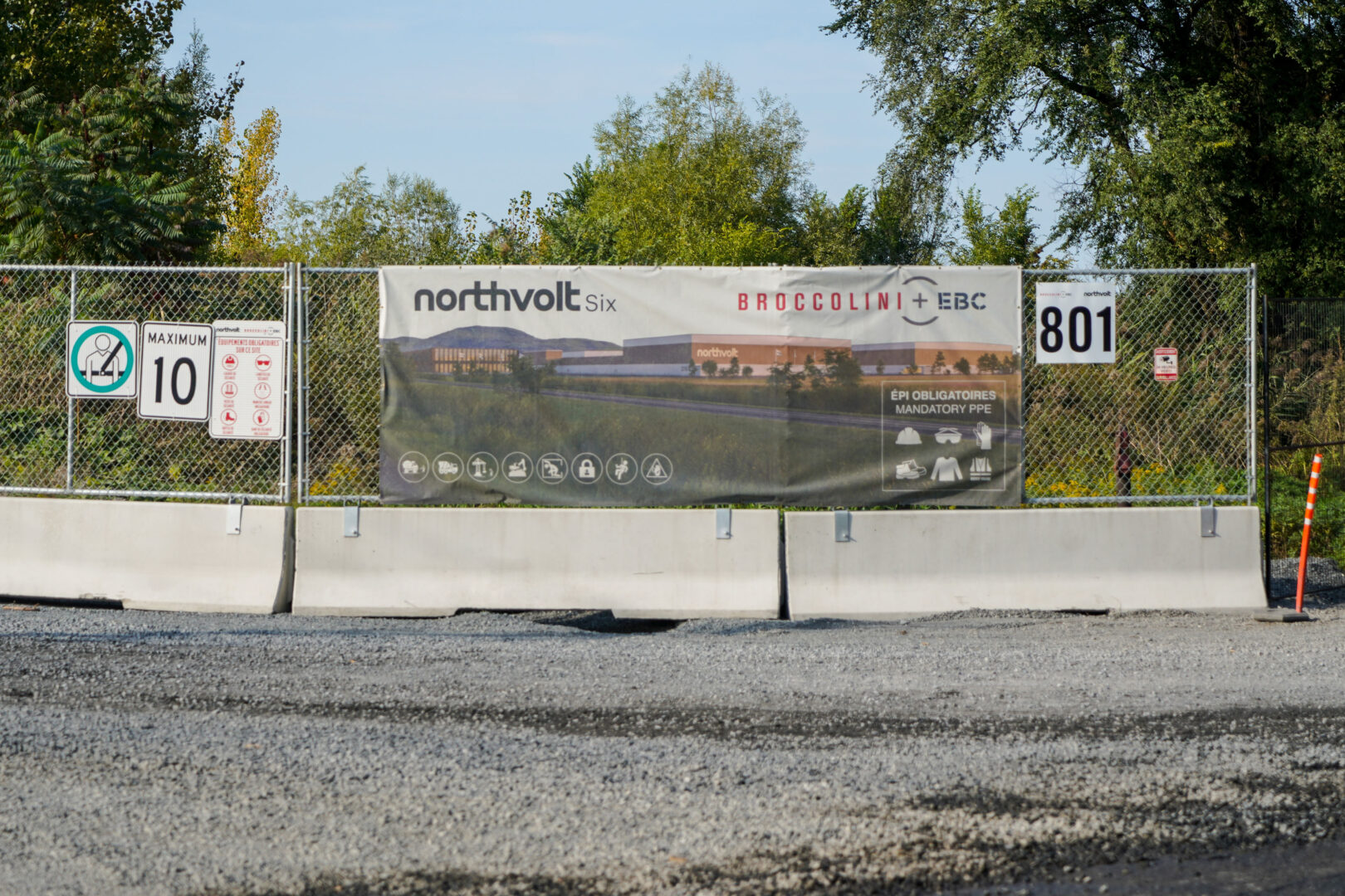 Le site de la future usine de Northvolt. Photo François Larivière | L’Œil Régional ©