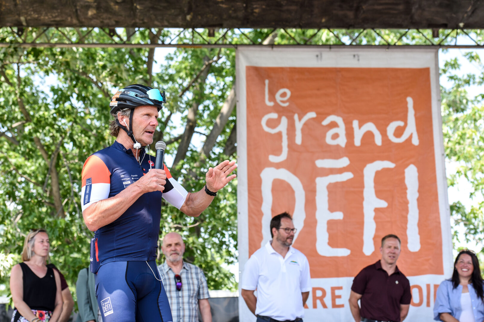 Le maître d’œuvre de la Grande Marche Pierre Lavoie, Pierre Lavoie, lors de l’édition 2023 du Grand Défi Pierre Lavoie qui s’était tenue à McMasterville. Photothèque | L’Œil Régional ©