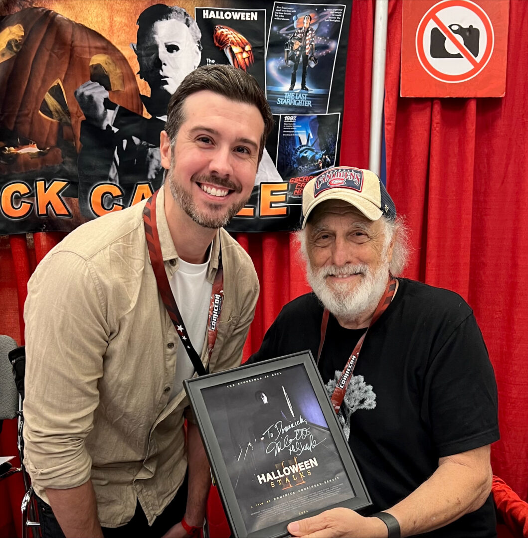 Cet été, alors qu’il faisait son deuil de Halloween Stalks IIqui avait été retiré de YouTube, Dominick Cousineau-Benoit a rencontré Nick Castle, l’acteur original derrière Michael Myers, au Comiccon de Montréal. Photo gracieuseté