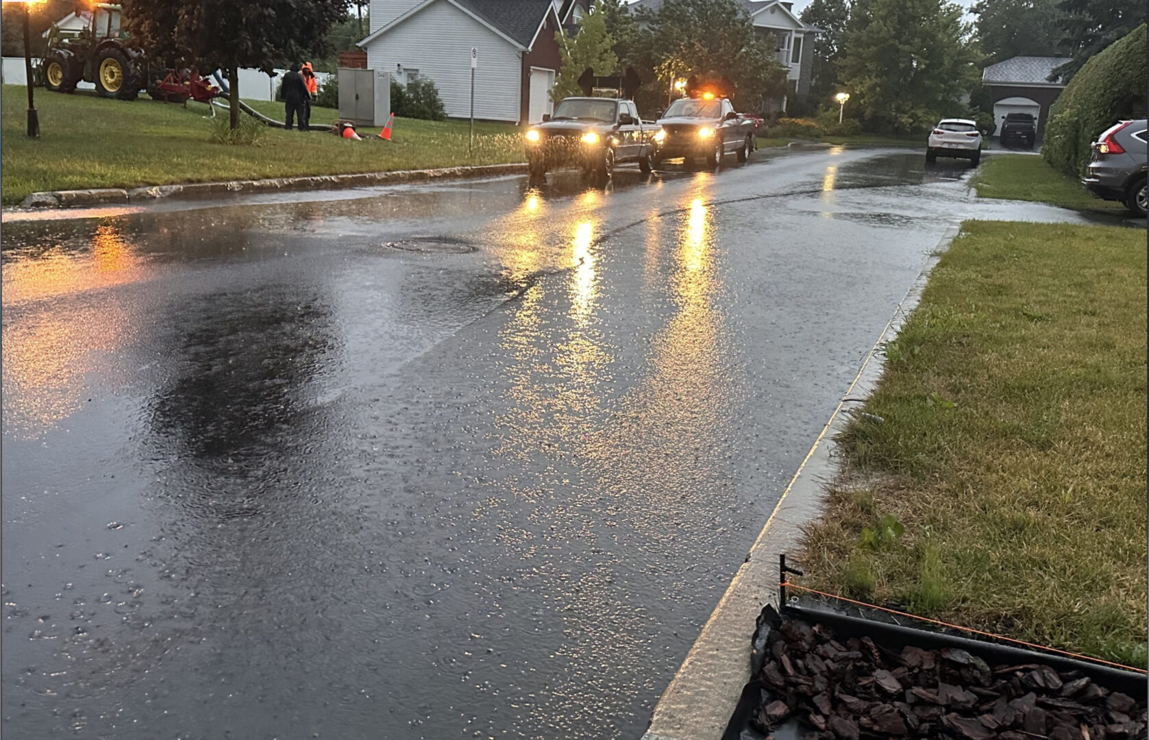 Plusieurs résidences du « secteur des fleurs » à Saint-Mathieu-de-Beloeil ont été inondées après le passage de la tempête Debby, en août dernier. Photothèque | L’Œil Régional ©