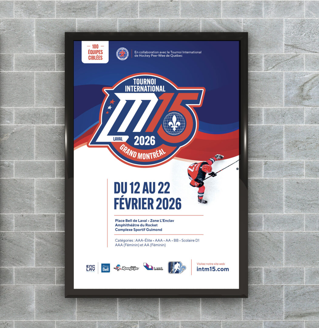 L’affiche du tournoi porte la signature visuelle conçue par SQU4D. Photo gracieuseté
