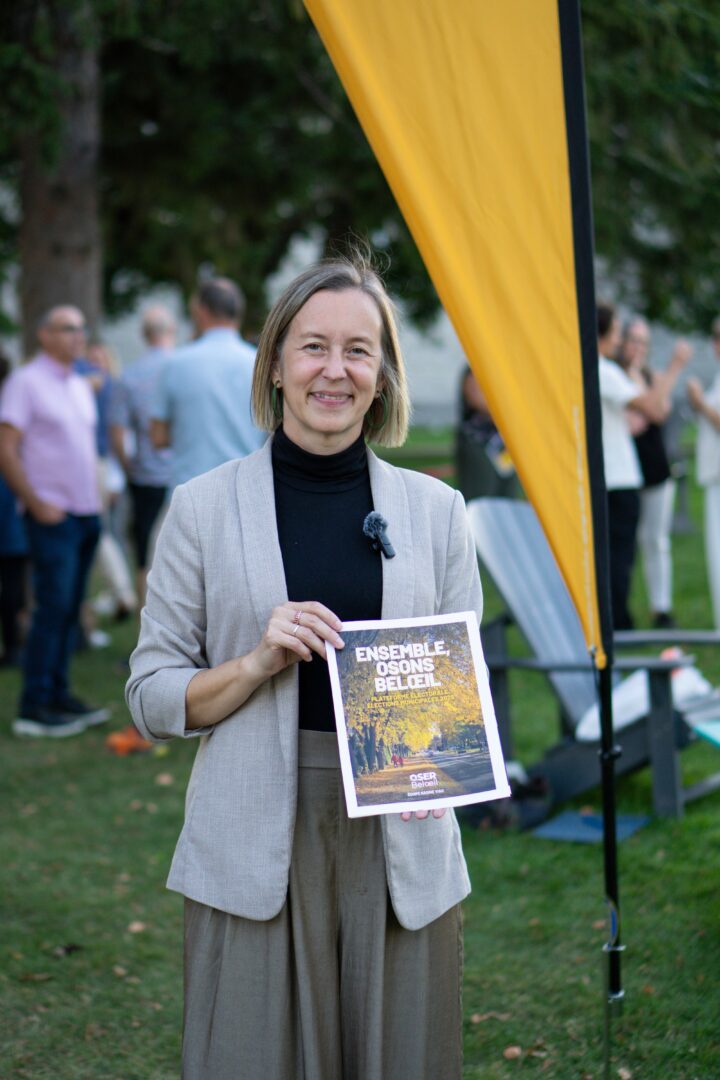 Nadine Viau et son parti Oser Belœil ont dévoilé leur plateforme électorale en vue des élections du 2 novembre. Photo Julien Tardif