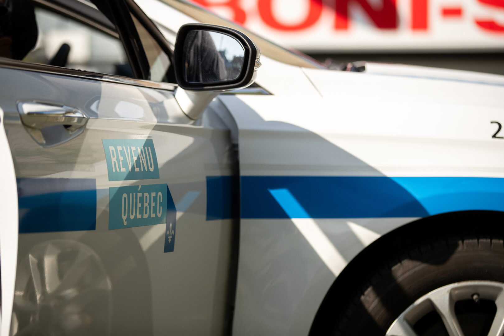 Voiture d’auto patrouille de Revenu Québec. Photo gracieuseté